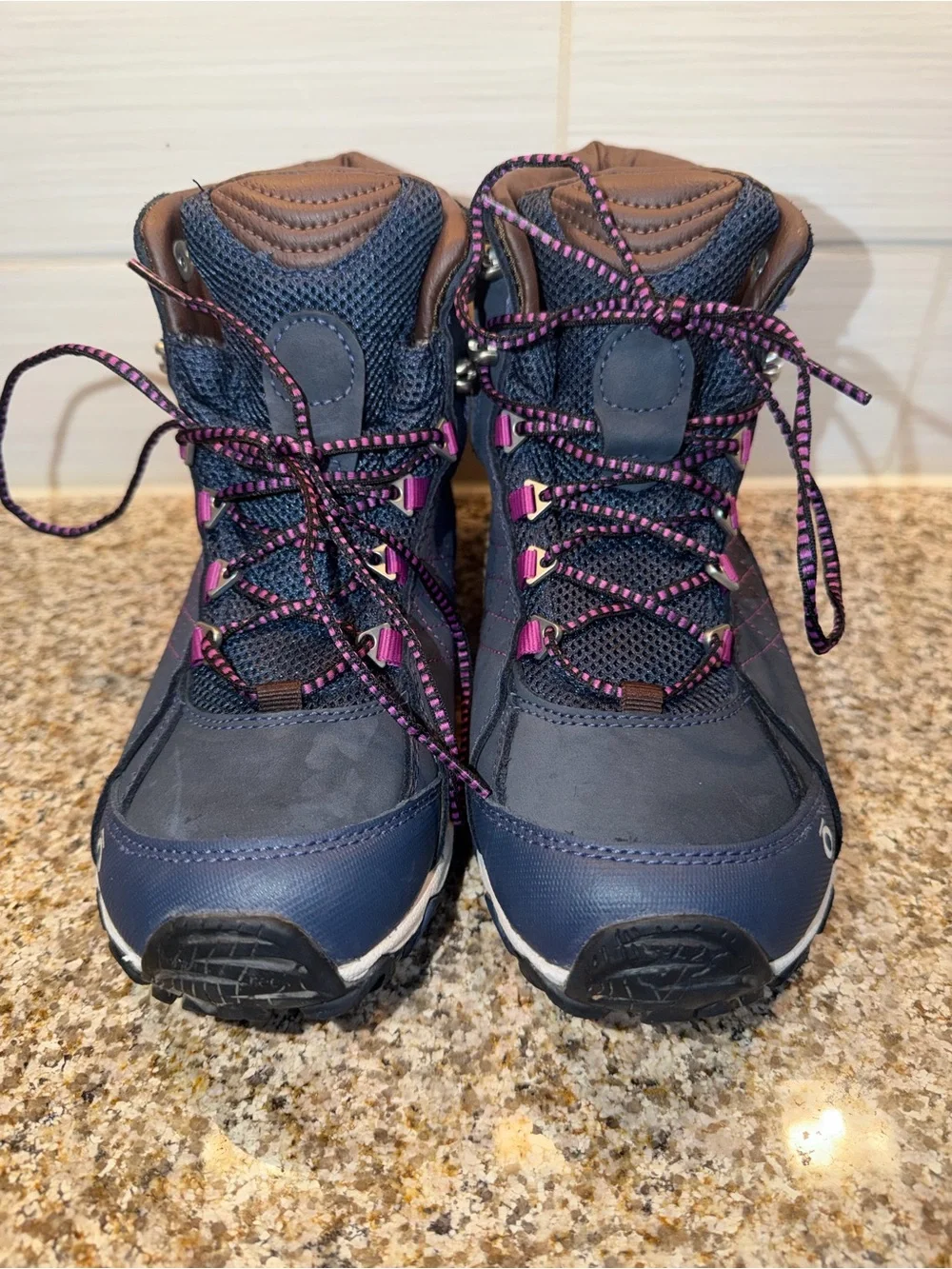 Oboz Women's Navy and Brown Hiking Boots - Picture 2 of 9
